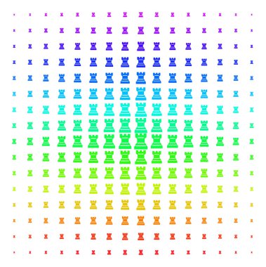 Satranç kule kutsal kişilerin resmi yarı ton spektral etkisi