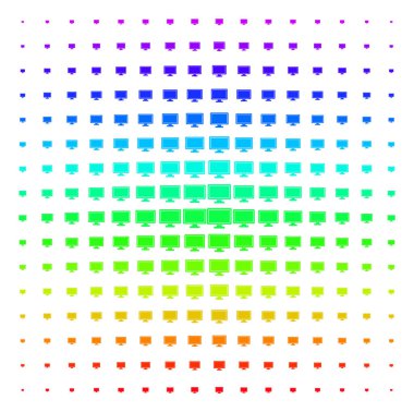 Bilgisayar ekran şekil yarı ton spektral etkisi