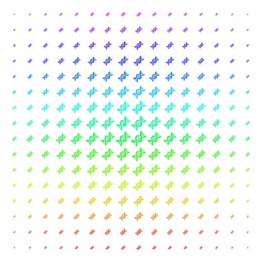 DNA sarmal simgesi yarı ton spektral desen