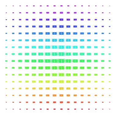 Doları banknot simgesi noktalı resim spektrum deseni