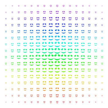 Tutuk gülümseme şekli yarı ton spektral desen