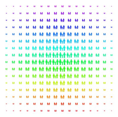 Aile çocuk simgesi yarı ton spektral etkisi