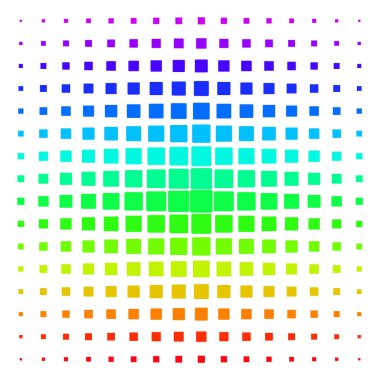 Dolu kare şekli yarı ton spektrum desen