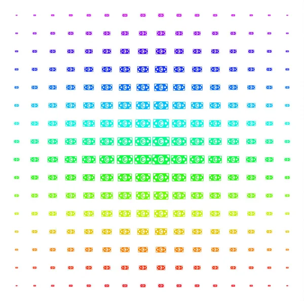 Billets en euros Forme demi-teinte Modèle de spectre — Image vectorielle
