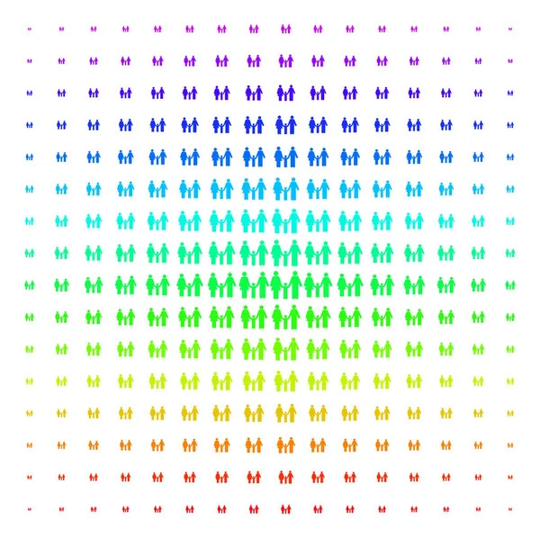 Aile çocuk simgesi yarı ton spektral etkisi