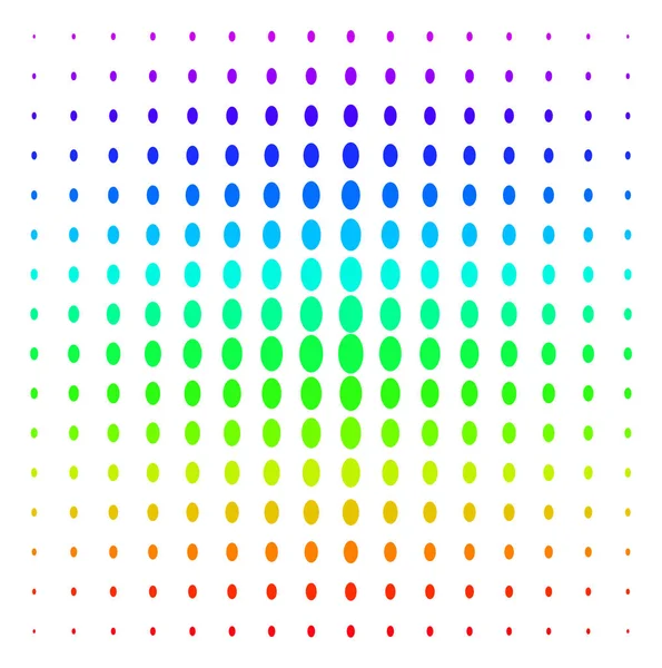 Filled Ellipse Icon halftone Spectral pattern — Stock Vector