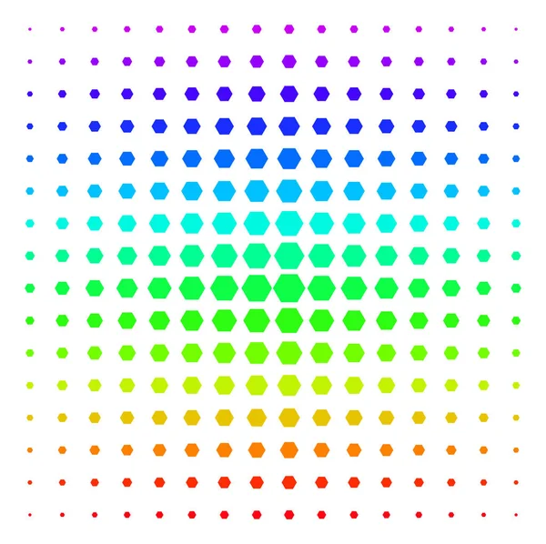 Filled Hexagon Icon halftone Spectral effect — Stock Vector