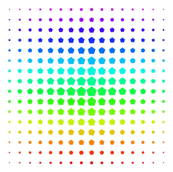 Заполненная икона Пентагона полутоновая спектральная модель — стоковый вектор