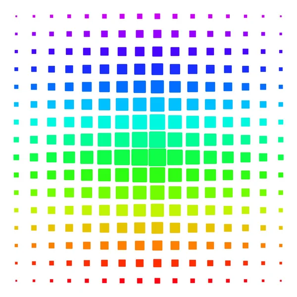 Forme ronde carrée remplie demi-teinte Grille spectrale — Image vectorielle