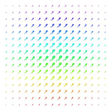 Mutlu Spermatozoon simgesi yarı ton spektrum kılavuzunu