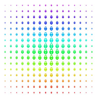 Kalp kilit simgesi noktalı resim spektrum deseni