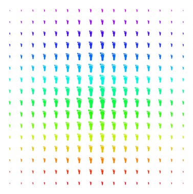 İnsan ayak izi şekli yarı ton spektrum desen