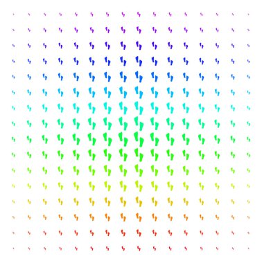 İnsan ayak izleri simgesi noktalı resim spektrum deseni