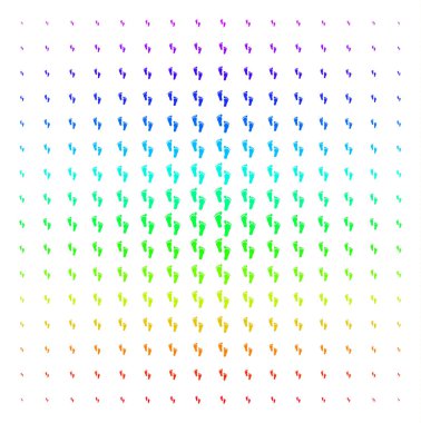 İnsan adımları simgesini yarı ton spektrum kılavuz