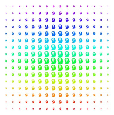 Akıl ampul simgesi noktalı resim spektrum deseni