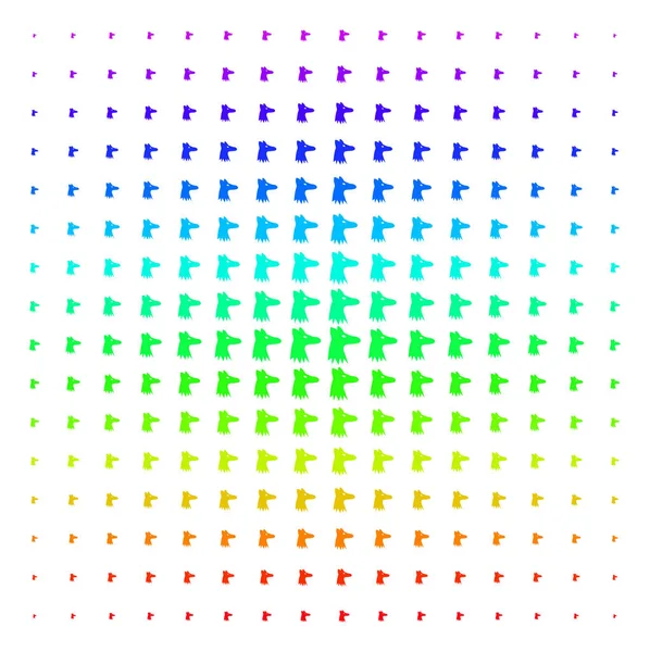 Fuchskopfform Halbton Spektrum Muster — Stockvektor