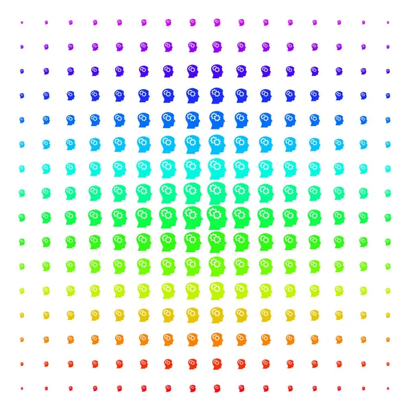 Engrenages intellect Forme demi-teinte Grille spectrale — Image vectorielle