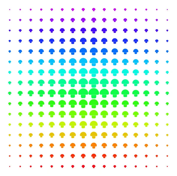 Pilz-Ikone Halbton-Spektrum-Muster — Stockvektor
