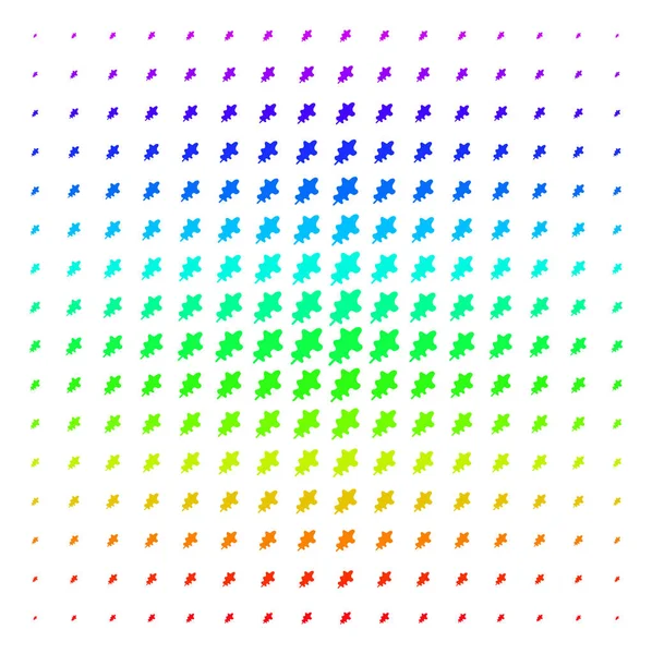 Eichenblattform mit Halbton-Spektralraster — Stockvektor