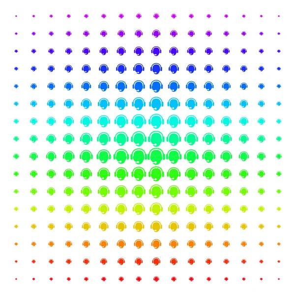 Opérateur Tête Forme demi-teinte Grille spectrale — Image vectorielle