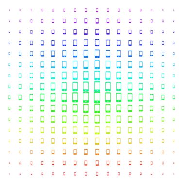 Akıllı telefon simgesi noktalı resim spektrum deseni