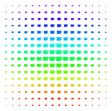 Çay Kupası simgesi yarı ton spektral desen