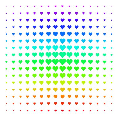 Sevgililer kalp şekli yarı ton spektral etkisi