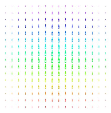 Şarap şişe şekli yarı ton spektral etkisi