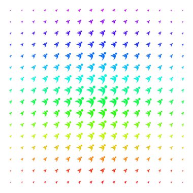 Kanatlı adam şekli yarı ton spektral etkisi