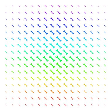 İngiliz anahtarı simgesini yarı ton spektral desen