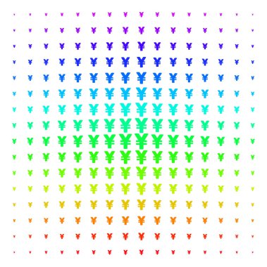 Yen simgesini yarı ton spektral desen