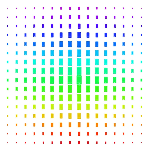 Smartphone Shape Halftone Spectrum Efect — Vector de stoc