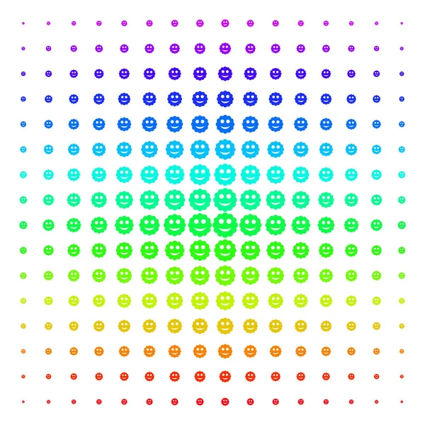 Smiled Sticker Shape medio tono Efecto espectral — Vector de stock