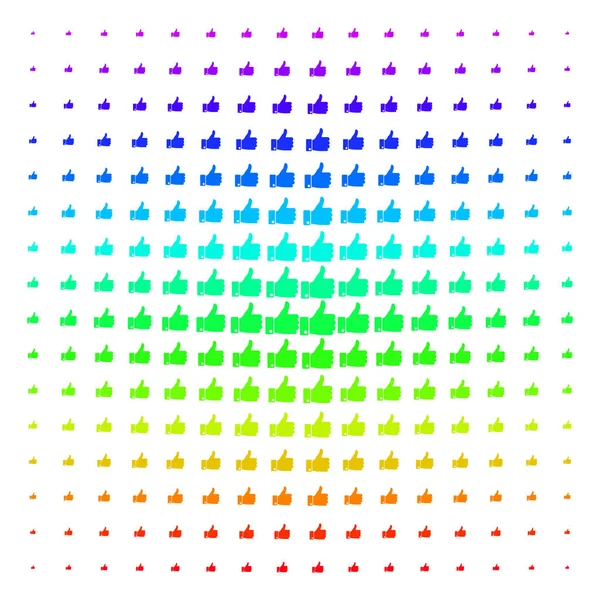 Thumb Up Shape cuadrícula espectral de medio tono — Archivo Imágenes Vectoriales