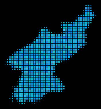 Mavi noktalı resim Kuzey Kore Haritası