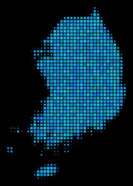 Mavi noktalı resim Güney Kore Haritası