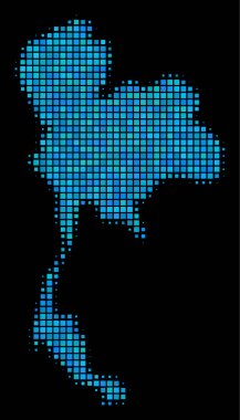 Mavi noktalı resim Tayland Haritası