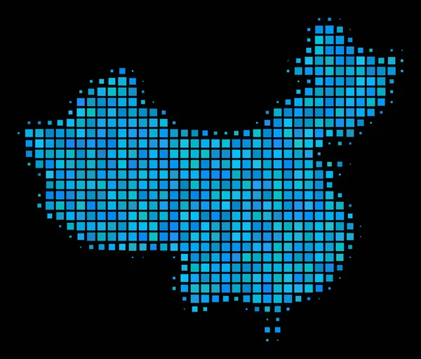 Mapa Chin niebieski półtonów — Wektor stockowy