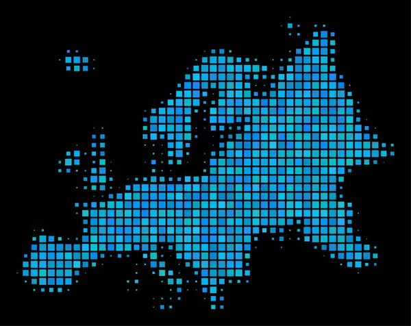 Blaue Halbtonkarte Europa — Stockvektor