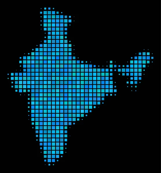 Mappa Blue Halftone India — Vettoriale Stock