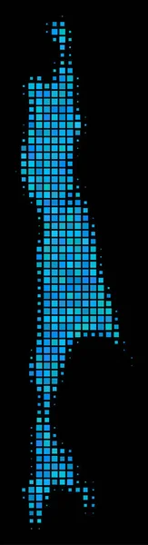 Синій напівтонових Сахалін карта — стоковий вектор