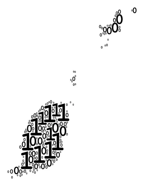 Гренада карту мозаїка з двійковими розрядами — стоковий вектор