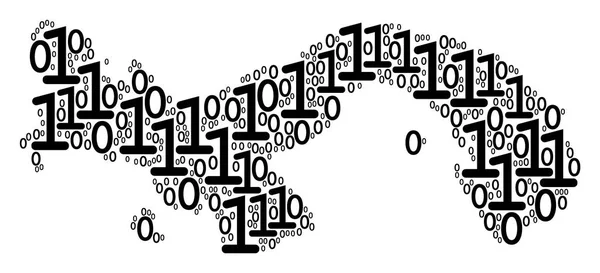 Panama mapa mozaika binárních číslic — Stockový vektor