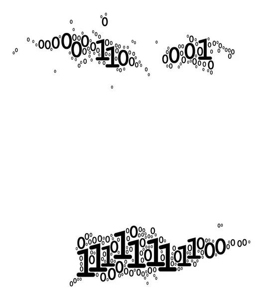 美国维京群岛地图二进制数字拼贴 — 图库矢量图片