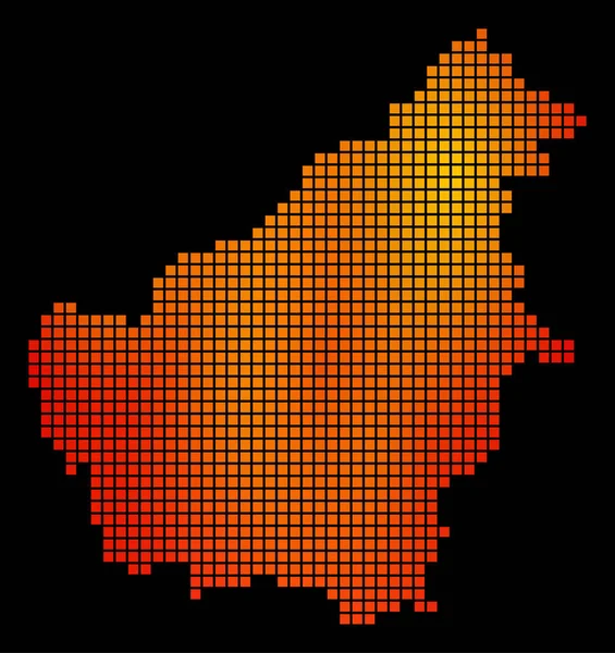 Noktalı ateş Borneo Adası Haritası — Stok Vektör