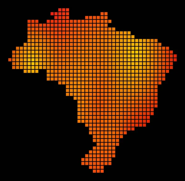 Fuego punteado Brasil mapa — Archivo Imágenes Vectoriales