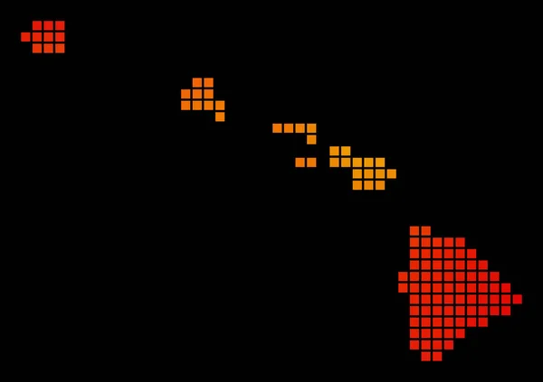 Карта островов Хавайи — стоковый вектор