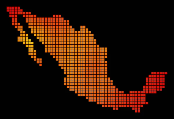 Gestippelde oranje Mexico kaart — Stockvector