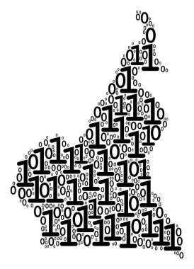 Afrika Kamerun Haritası kompozisyon ikili basamak