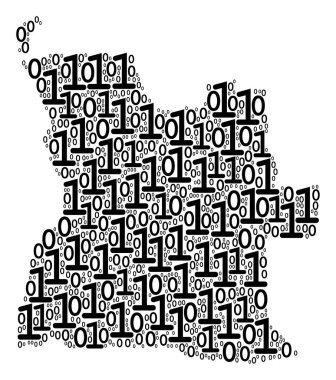 Angola Haritası kolaj ikili basamak